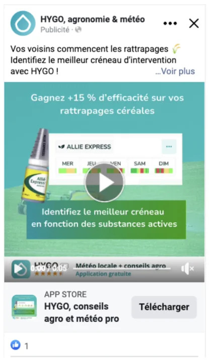 Publicité HYGO · +15 % d’efficacité sur vos rattrapages céréales